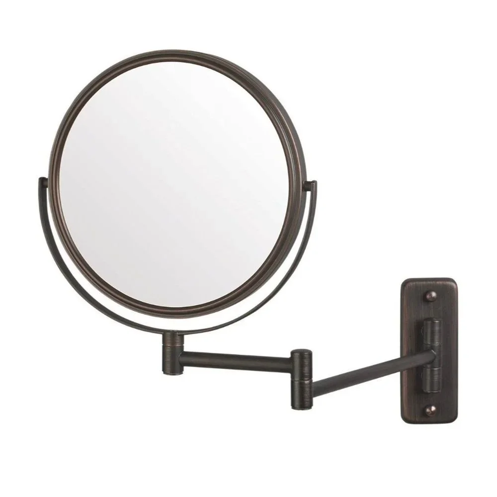 8-Inch Wall Mount Makeup Mirror w/5x Mag